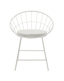 Καρέκλα Seth pakoworld μέταλλο λευκό-μαξιλάρι PVC λευκό