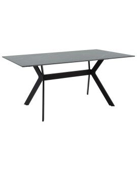 Τραπέζι Olivet pakoworld sintered stone μαύρο μαρμάρου-μαύρο 180x90x75εκ