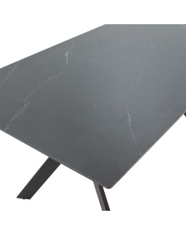 Τραπέζι Olivet pakoworld sintered stone μαύρο μαρμάρου-μαύρο 150x90x75εκ