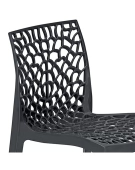 Καρέκλα Hush pakoworld με UV protection PP μαύρο 50.5x54x79.5εκ.