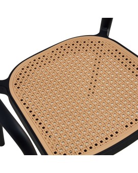 Πολυθρόνα Ember pakoworld με UV protection PP μπεζ-μαύρο 52.5x56.5x81εκ.