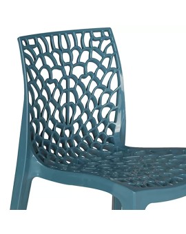 Καρέκλα Hush pakoworld με UV protection PP μπλε 50.5x54x79.5εκ.