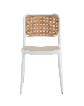 Καρέκλα Poetica pakoworld με UV protection PP μπεζ-λευκό 42x52x81εκ.
