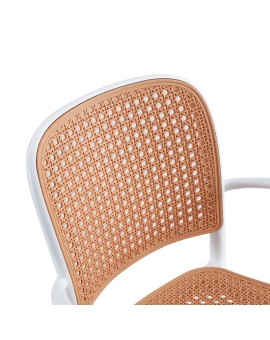Πολυθρόνα Juniper pakoworld με UV protection PP μπεζ- λευκό 56x52.5x86.5εκ.