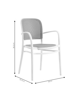 Πολυθρόνα Juniper pakoworld με UV protection PP μπεζ- λευκό 56x52.5x86.5εκ.