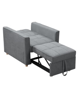 Πολυθρόνα κρεβάτι Commit pakoworld ύφασμα ανθρακί 82x93x90εκ