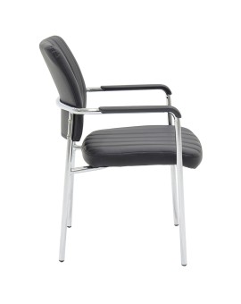 Καρέκλα επισκέπτη Lifelong pakoworld PU μαύρο-πόδι χρωμίου
