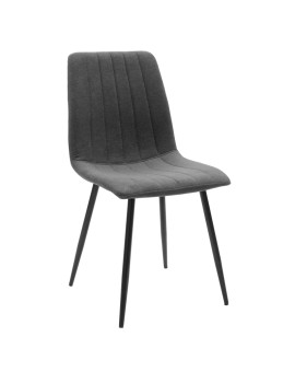 Καρέκλα Noor pakoworld ανθρακί ύφασμα-πόδι μαύρο μέταλλο 44x55x86εκ