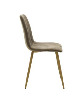 Καρέκλα Noor pakoworld καφέ ύφασμα-πόδι φυσικό μέταλλο 44x55x86εκ