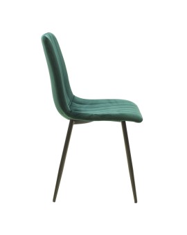 Καρέκλα Noor pakoworld σκούρο πράσινο βελούδο-πόδι μαύρο μέταλλο 44x55x86εκ