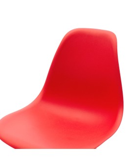 Καρέκλα Julita pakoworld PP κόκκινο-φυσικό πόδι