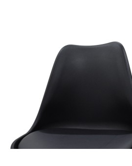 Καρέκλα Gaston pakoworld PP-PU μαύρο-φυσικό πόδι 53.5x48.5x83εκ