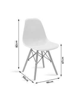 Καρέκλα Julita pakoworld PP γκρι-φυσικό πόδι 46x50x82εκ