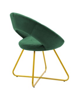 Καρέκλα Valentina pakoworld βελούδο κυπαρισσί-χρυσό πόδι