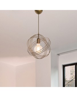 Φωτιστικό οροφής μονόφωτο Idris pakoworld E27 χρυσό Φ30x75εκ