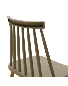 Καρέκλα Aurora pakoworld PP μόκα-φυσικό πόδι 43x48x79εκ.