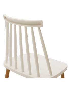 Καρέκλα Aurora pakoworld PP λευκό-φυσικό πόδι 43x48x79εκ.
