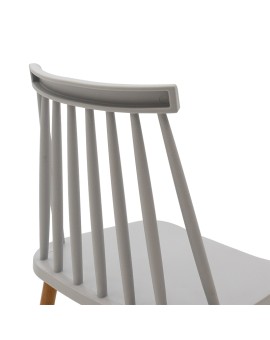 Καρέκλα Aurora pakoworld PP γκρι-φυσικό πόδι 43x48x79εκ.