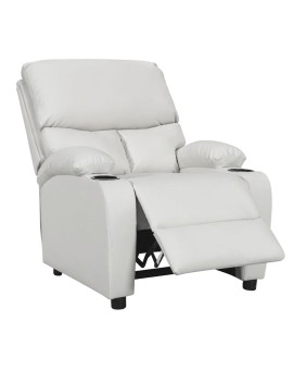 Πολυθρόνα relax με ποτηροθήκη Gartia pakoworld λευκό PU 79x94x102εκ