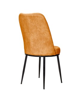 Καρέκλα Farell I pakoworld ύφασμα πορτοκαλί antique-μεταλλικό μαύρο πόδι