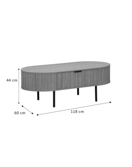 Τραπέζι σαλονιού Scandi  pakoworld MDF φυσικό με μεταλλικά πόδια 118x60x44εκ
