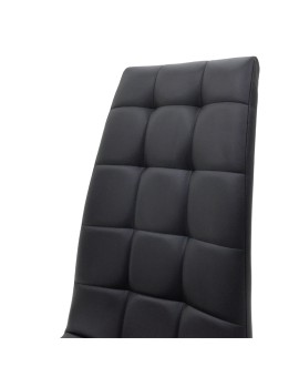 Καρέκλα Darrell pakoworld pu μαύρο-βάση χρωμίου 42x49x106εκ