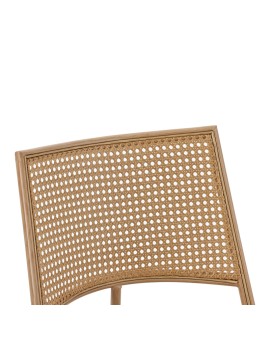 Καρέκλα Giulia pakoworld φυσικό pe rattan-μπεζ ύφασμα-φυσικό μέταλλο 49x52x80εκ