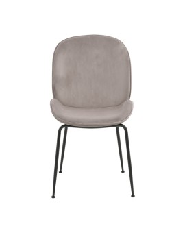 Καρέκλα Adelaide pakoworld γκρι βελούδο-πόδι μαύρο μέταλλο 47x64x88εκ