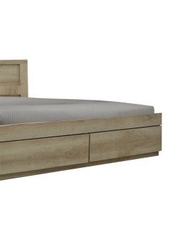 Κρεβάτι ημίδιπλο Nalos pakoworld με συρτάρι castillo-oak 140x200εκ