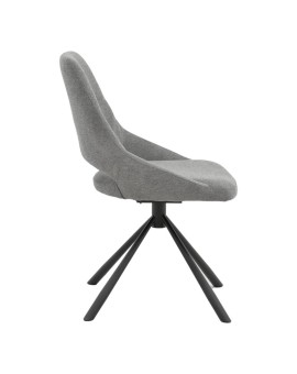 Καρέκλα Luciano pakoworld γκρι ύφασμα-πόδι μεταλλικό μαύρο 52x58x86εκ