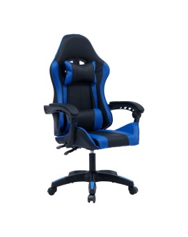 Καρέκλα γραφείου gaming William pakoworld PU μαύρο-μπλε