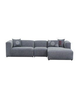 Γωνιακός καναπές Lindena pakoworld αριστερή γωνία ανθρακί ύφασμα 296x158x72εκ