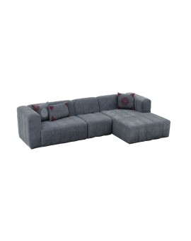 Γωνιακός καναπές Beyza pakoworld αριστερή γωνία ανθρακί ύφασμα 299x160x73εκ
