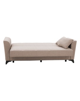 Kαναπές κρεβάτι Asma pakoworld 3θέσιος ύφασμα μπεζ 217x76x85εκ