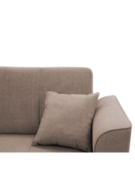 Kαναπές κρεβάτι Asma pakoworld 3θέσιος ύφασμα μπεζ 217x76x85εκ