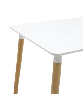 Τραπέζι Natali pakoworld MDF λευκό-πόδια φυσικό 120x80x76εκ