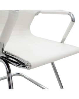 Καρέκλα γραφείου επισκέπτη Valter pakoworld λευκό pu 55.5x52x95.5εκ