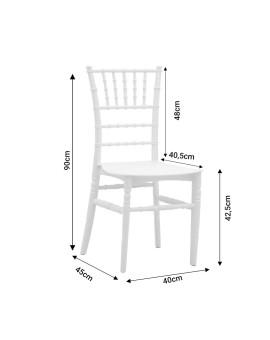 Καρέκλα catering Tiffany pakoworld PP λευκό 40x45x90εκ