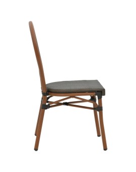 Καρέκλα Nacia  pakoworld καρυδί αλουμίνιο-γκρι textilene 45x59x85εκ