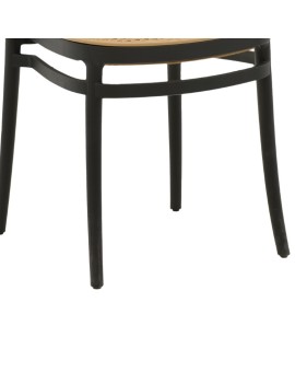 Καρέκλα Nereus pakoworld pp φυσικό-μαύρο 45x43x84εκ