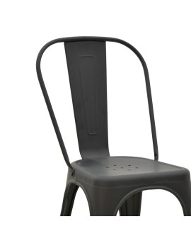 Καρέκλα Utopia pakoworld μαύρο ματ μέταλλο 44x44x85εκ
