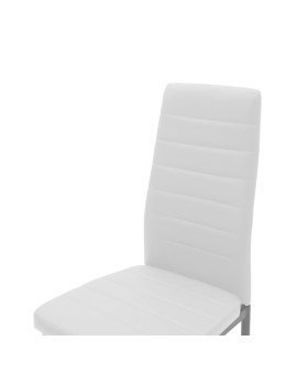 Καρέκλα Parker pakoworld μέταλλο-PU λευκό-γκρι πόδι 42x48x98εκ