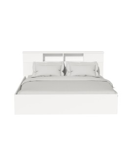 Κρεβάτι διπλό OLYMPUS pakoworld σε χρώμα antique λευκό 160x200εκ