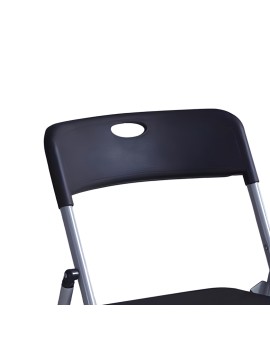 Καρέκλα πτυσσόμενη Daxton pakoworld PP μαύρο-ασημί 49x46.5x73.5εκ
