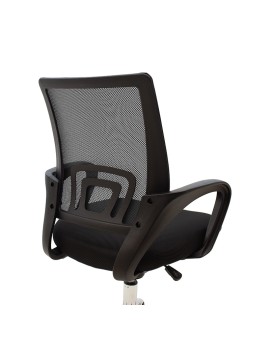 Καρέκλα γραφείου εργασίας Berto chrome pakoworld ύφασμα mesh μαύρο 56x47x85-95εκ