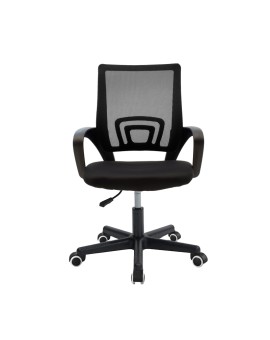 Καρέκλα γραφείου εργασίας Berto I pakoworld ύφασμα mesh μαύρο 56x47x85-95εκ