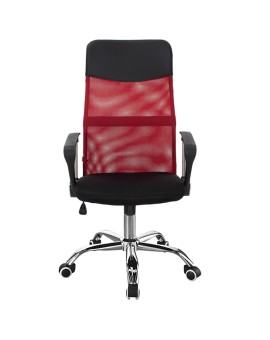Καρέκλα γραφείου διευθυντή Joel I pakoworld με ύφασμα mesh μαύρο-κόκκινο 60x60x109-118εκ