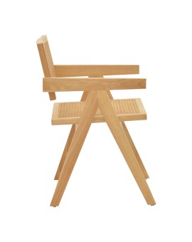 Πολυθρόνα Kalen pakoworld φυσικό rubberwood 52x59x79εκ