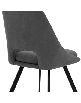 Καρέκλα Initiate pakoworld ανθρακί μπουκλέ ύφασμα-πόδι μαύρο μέταλλο 48x57x85εκ