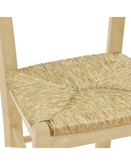 Καρέκλα καφενείου με ψάθα Seimi-Charchie pakoworld χιαστή άβαφο ξύλο 42x40x89εκ